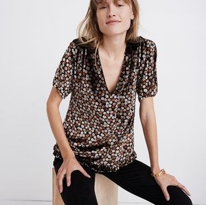 Madewell Foral Split Tulip Sleeve Top